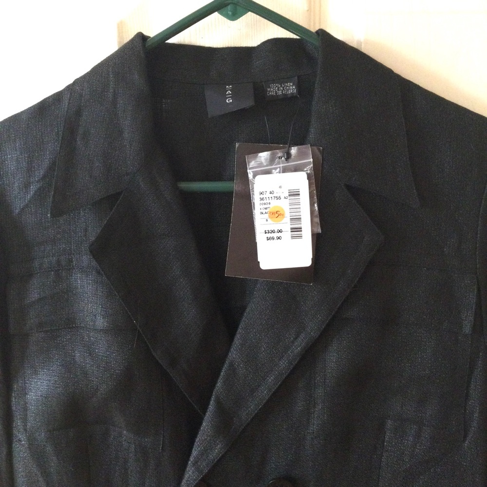 Saks 5th Ave Black Linen Dress Size 8 $320 New With Tags